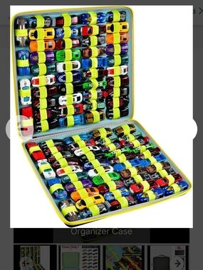 Kids Toy Car Organizer Case with Yellow Straps